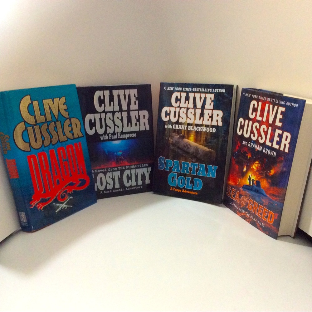 4 Clive Cussler hardcover novels